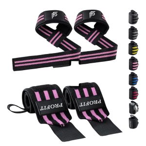 Profit Sports Wrist Wraps & Lifting Straps Set for Gym Training