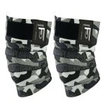 Gray Camo Non-Slip Knee Wraps for Weightlifting & Gym Training