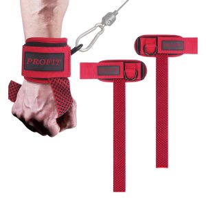 Professional Weight Lifting Straps with 7mm Neoprene Cuff and D-Ring Support