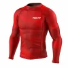 Red full sleeves rash guard for BJJ training, wholesale private label