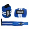 Blue white cotton wrist wraps for weightlifting, wholesale private label