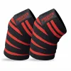 Black Red Knee Wraps for weightlifting – Profit Sports