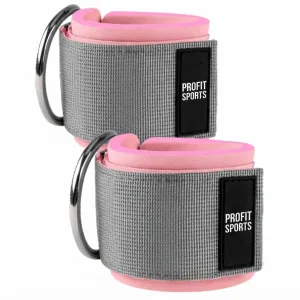 wholesale Grey pink ankle strap for gym workouts, custom private label
