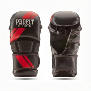 Premium Black Red MMA Sparring Gloves | Custom Label