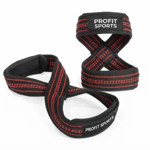Red Figure 8 lifting straps for deadlifts, wholesale private label