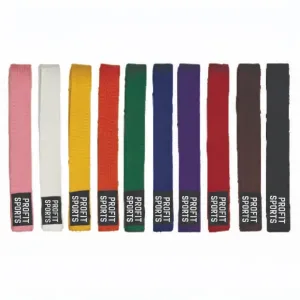 Multi-color martial arts belt set for ranking, wholesale private label