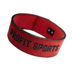 Red leather lever belt for powerlifting, wholesale private label