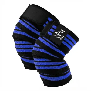 Black Blue Knee Wraps – Weightlifting Support