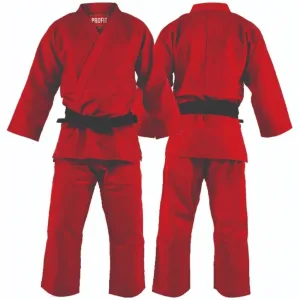 Red judo uniform judogi for training, wholesale private label