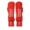 Red shin pads for Muay Thai training, wholesale private label