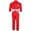 Red karate uniform gi for training, wholesale private label