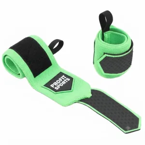 Green black cotton wrist wraps for gym training, wholesale private label