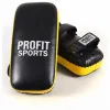 Black yellow kick pads for Muay Thai training, wholesale private label