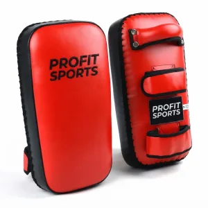 Red kick pads for Muay Thai training, wholesale private label