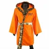 Orange tiger boxing robe for fight night, wholesale private label