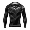Black full sleeves rash guard for BJJ training, wholesale private label