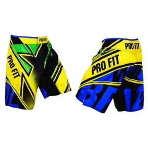 Yellow MMA shorts for fight training, wholesale private label