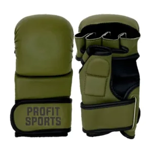 Green MMA gloves for grappling training, wholesale private label
