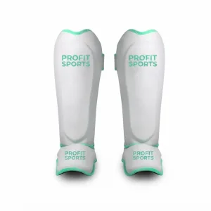 White mint shin pads for Muay Thai training, wholesale private label