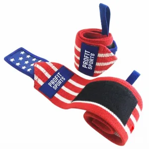 USA flag cotton wrist wraps for weightlifting, wholesale private label