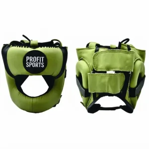 Green boxing head guard for sparring, wholesale private label