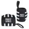 Black white cotton wrist wraps for weightlifting, wholesale private label