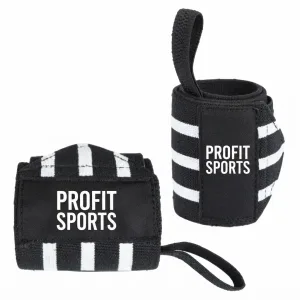 Black white cotton wrist wraps for weightlifting, wholesale private label
