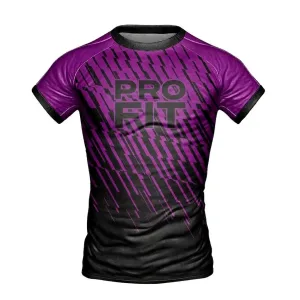 Purple rash guard for BJJ training, wholesale private label