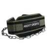 Green nylon dip belt with steel chain, wholesale private label