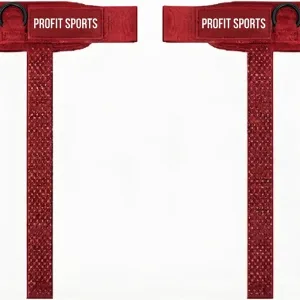 Red D ring cuff straps for cable machine, wholesale private label