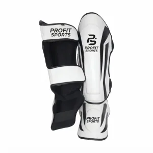 White black shin pads for Muay Thai training, wholesale private label