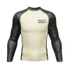 Cream full sleeves rash guard for BJJ training, wholesale private label