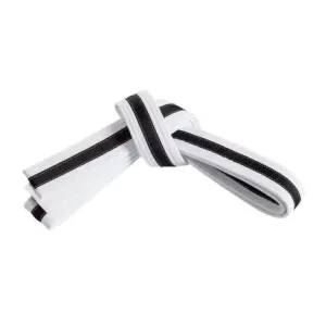 White black stripe martial arts belt for ranking, wholesale private label